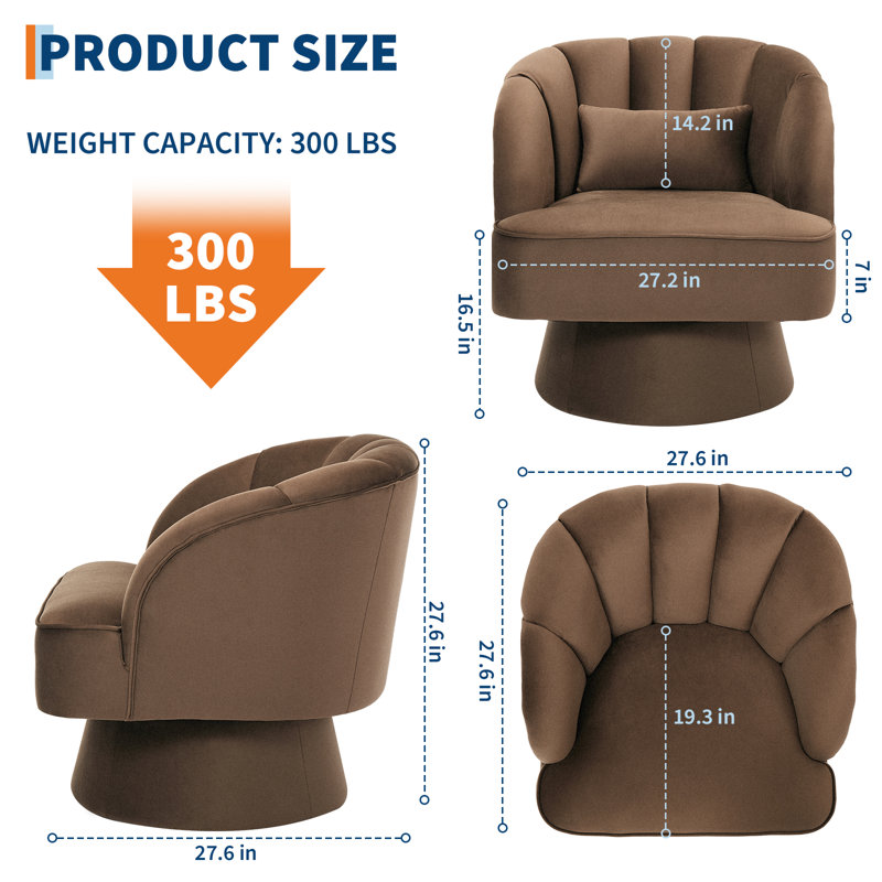 Velvet Swivel Accent Chair