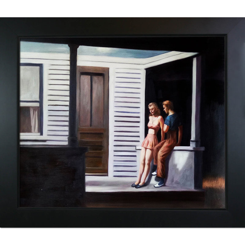 « summer evening » par edward trémie-picture image painting on toile, H 24,75 po x l 28,75 po x P 2 po, Noir