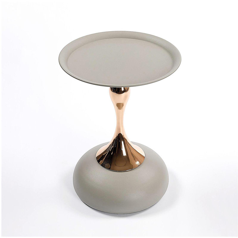 Table d'appoint ronde Mermaid Tail, Gris mat