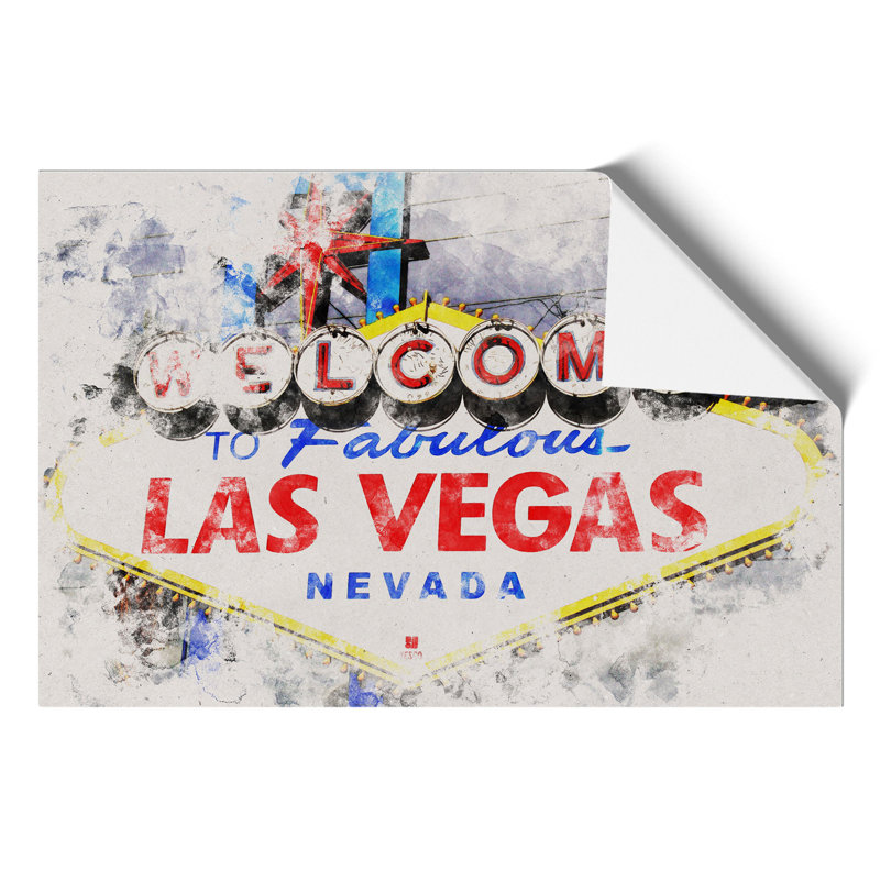 Las Vegas Sign Vol.2 - Unframed Painting, 21cm H x 30cm W x 0.1cm D