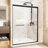 72" High 54" Wide Double Sliding Shower Door Featuring Clear Tempered Glass With Shatter Film, Matte Black Aluminum Frame, , Waterproof Design, Easy Installation For Modern Bathroom H W Door, 1/4"