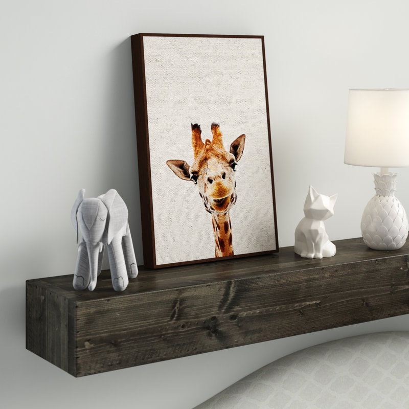 'Curious Giraffe' Framed Art, 30" H x 20" W x 1.5" D