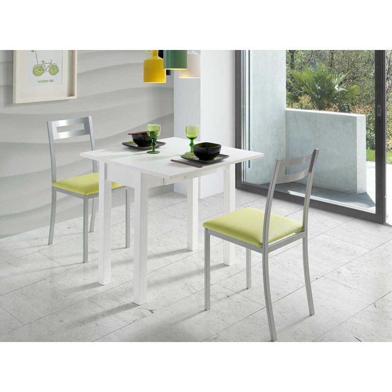 Georgy Extendable Dining Table, White, Grey