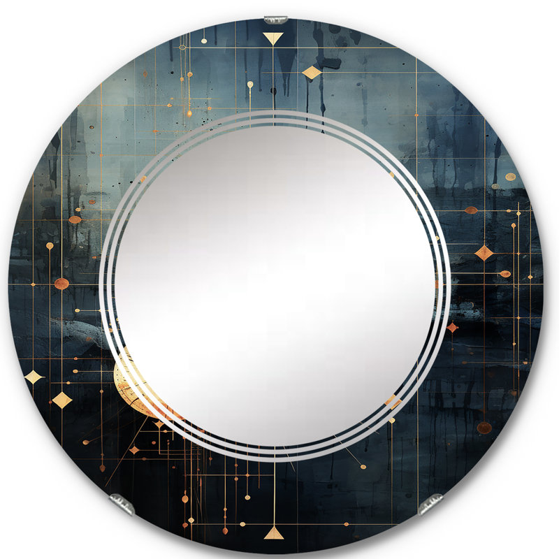 Zavalla - Miroir mural moderne rond, 24 po x 24 po