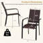 Ensemble de 2 chaises d'extérieur empilables avec cadre en métal et dossier café-812491817