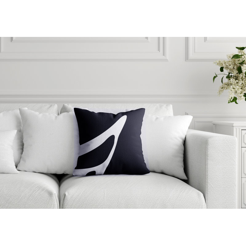 Housse de coussin d'intérieur à motif zébré noir et blanc Hunter, 20 po x 20 po