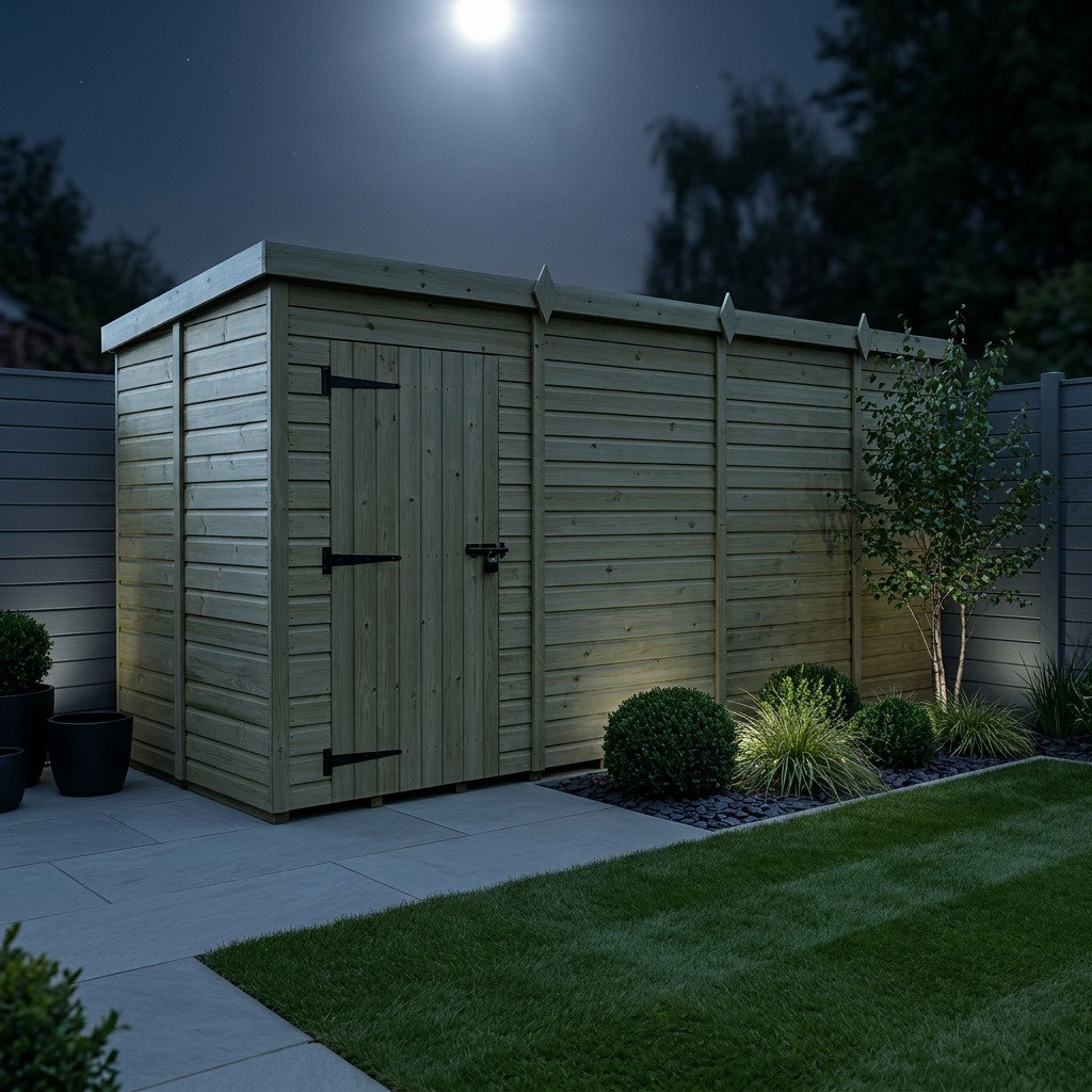 Total Sheds 13ft x 5ft Pent Garden Shed - Single Door - No Windows - Pressure Treated Timber - UK Manufactured