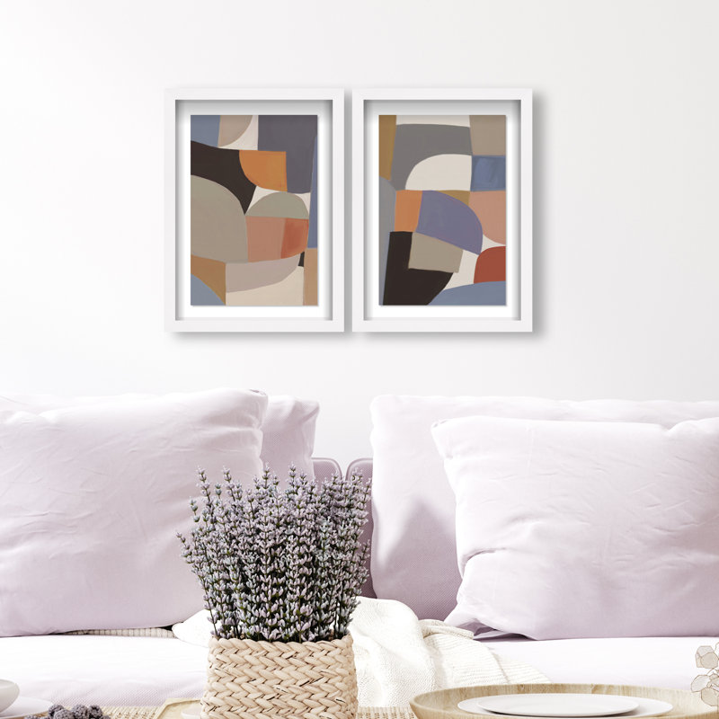 Muted Prelude Set Set by Oliver Gal, 63"H x 43"W, White Shadowbox