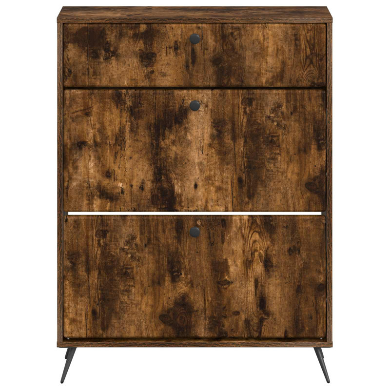 Shoe Storage, 103 cm H x 78 cm W x 24 cm D, Smoked Oak
