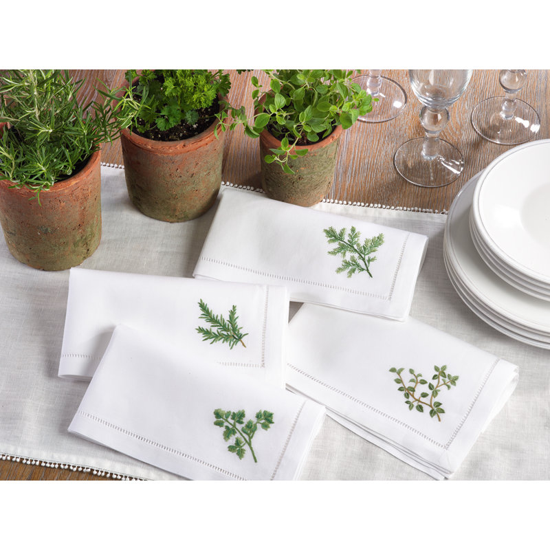 Serviette de table en coton brodé à motif d'origan 20 "Villaenor Broderie