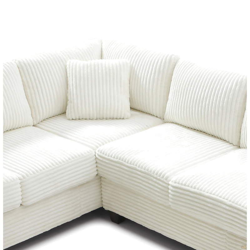 Canapé modulaire (repose-pieds non inclus), blanc