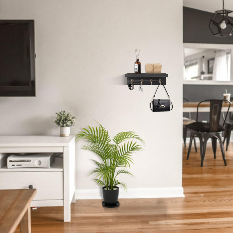 Patoma Manufactured Wood Wall Organizer, Black