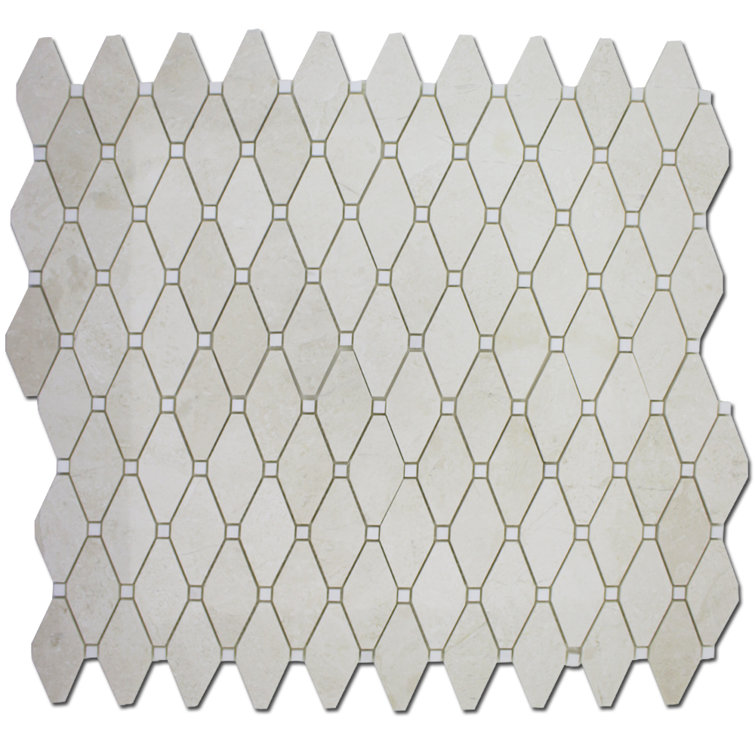 2" x 4" Marble Octagon and Dot Mosaic Tile
