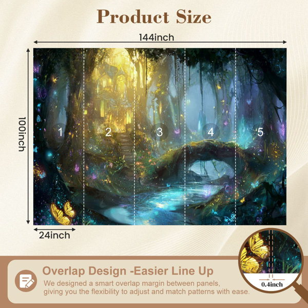 Red Barrel Studio Peel and Stick Wallpaper colourful forest city ...