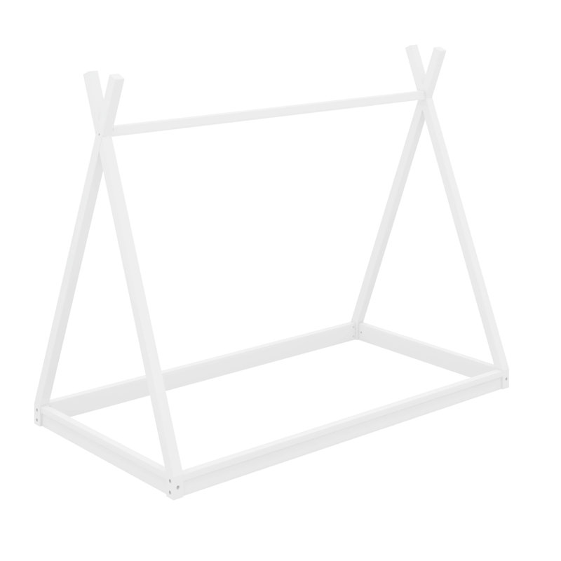 Lit tente en bois pour lit simple, Blanc