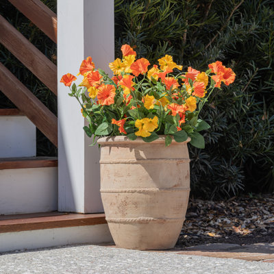 Lifelike Petunia Urn Filler - Yellow and Orange