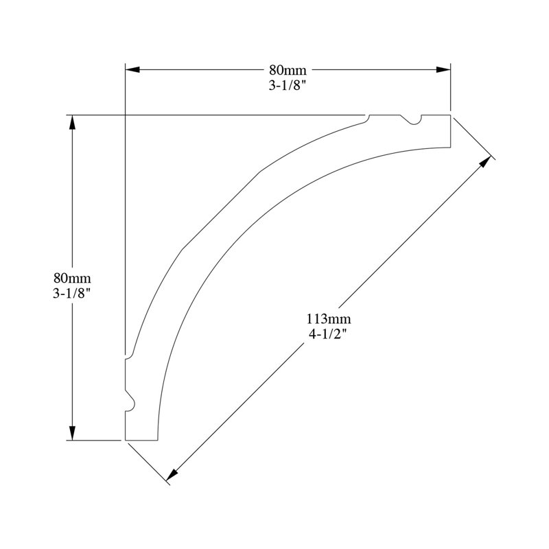 3.13'' H x 78.75'' W x 3.13'' D Plastic Crown