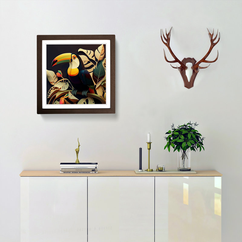 Toucan Art Deco - Framed Print, Walnut