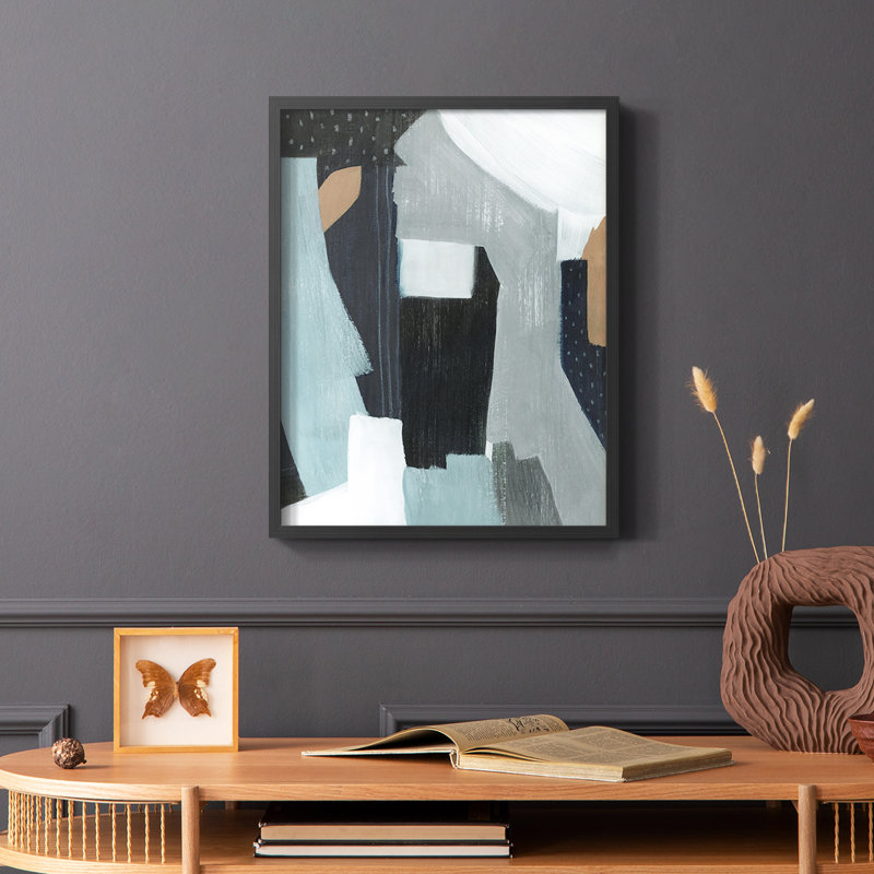 «Tangerine Lagoon I», reproduction encadrée - bois massif, Noir, H 14 po x l 11 po