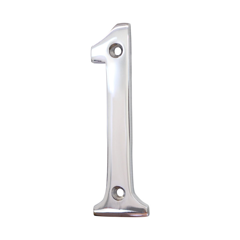Numéro de maison 4 po, Chrome poli, 1