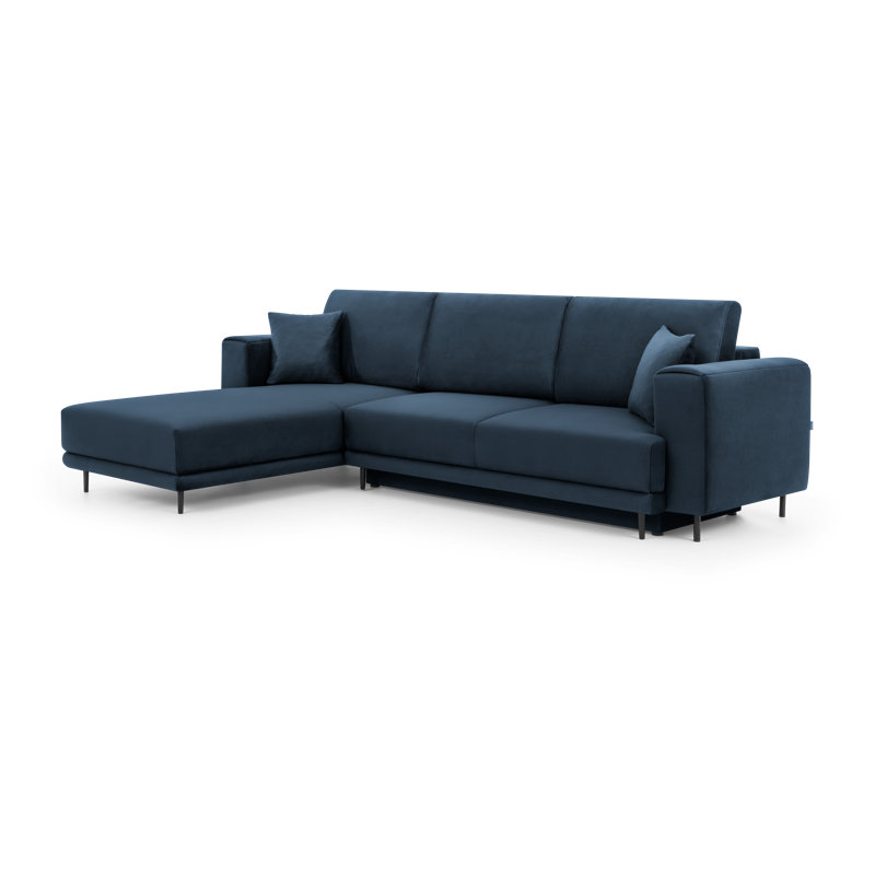 Aecca 4 Seater Sofa Bed, Left facing, Blue