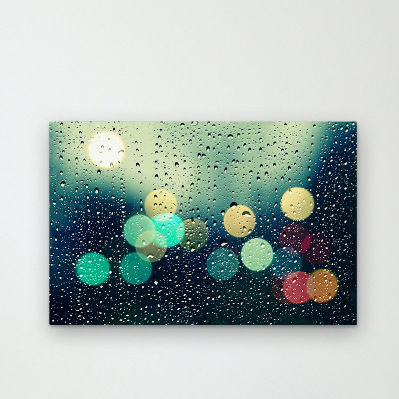 « rainy city », reproduction de photo, H 16 po x l 24 po x P 2 po, Toile tendue