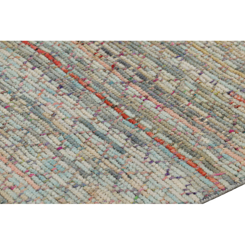 Rug & Kilim’S Contemporary Square Rug With Colorful Stripes & Geometric Patterns