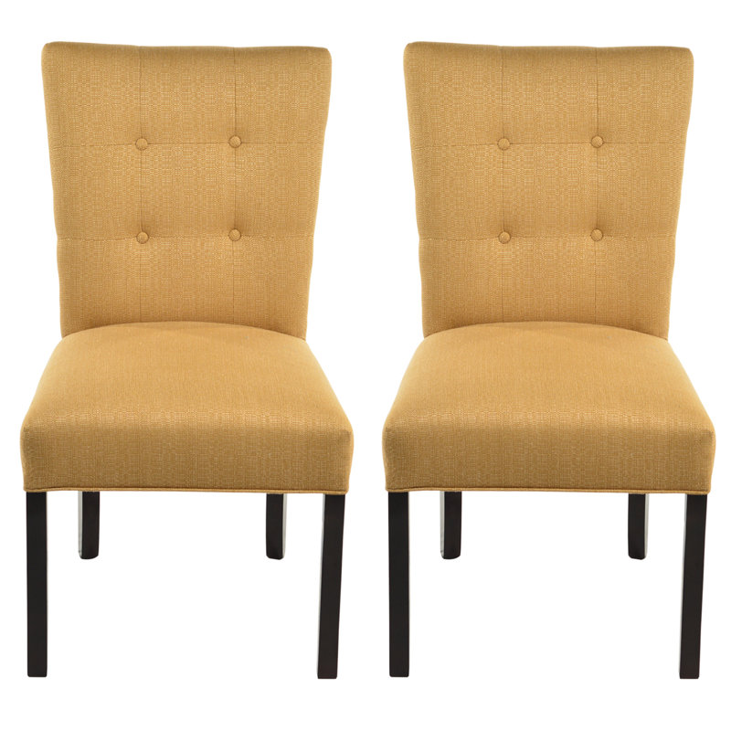 18'' H Tufted Upholstered Side Chair, Candice Fawn