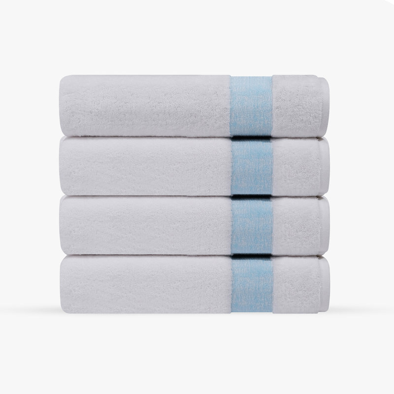 Jonnae 4 pcs Turkish Bath Towels Set, Seaglass