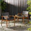 Ensemble de 2 fauteuils club d'extérieur en bois d'acacia BRYAN, durables et élégants pour le patio et le jardin