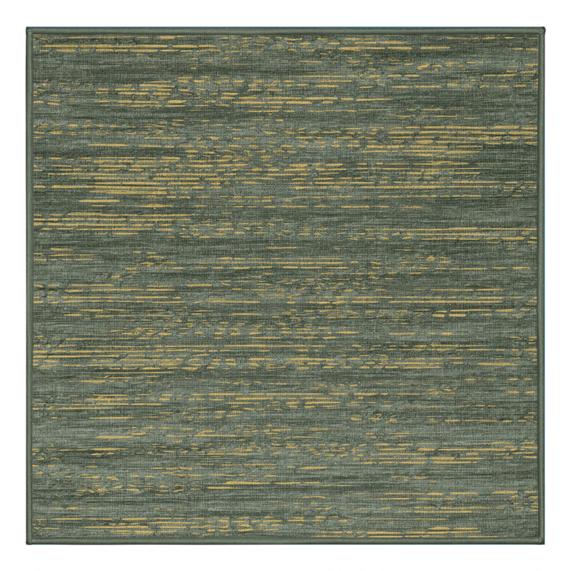 Tapis abstrait vert lavable à la machine, Carré 5 pi