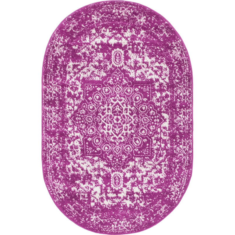 Oriental Area Rug, Oval 99 x 160cm