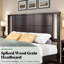 Mid-century Modern Queen Size Solid Wood Bed Frame, Brown-1938976578-1922395860