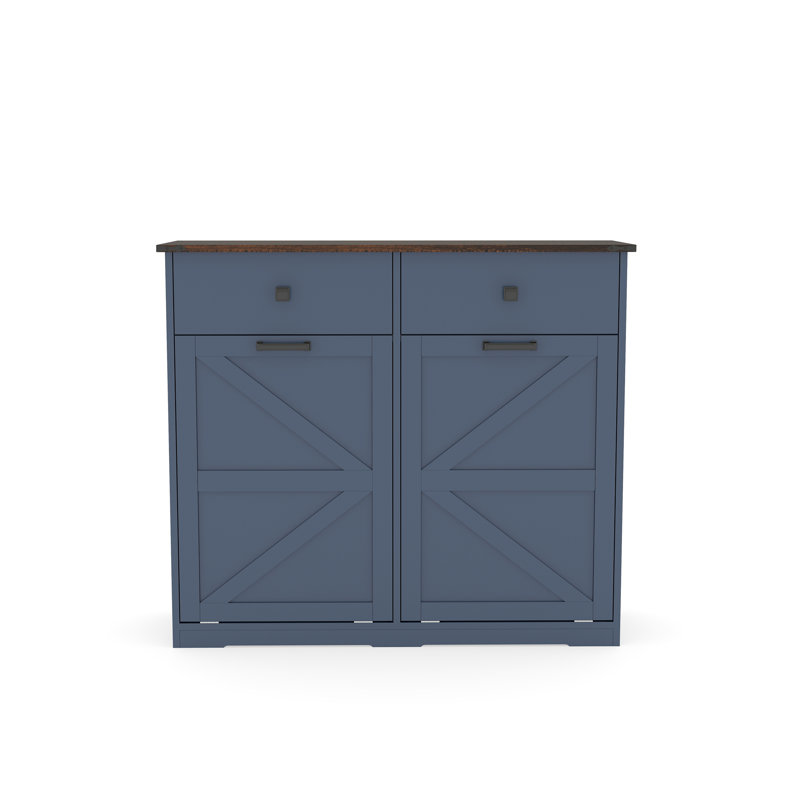 Armoire poubelle double inclinable Farmhouse Blue