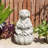 21.75"H 2-Tiered Zen-Style Concrete Dog Polyresin Outdoor Fountain With Pump And LED Light (KD)