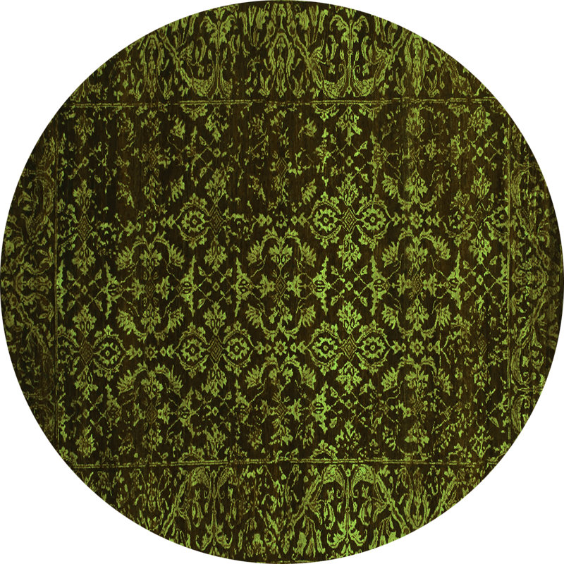 Washable Oriental Indoor Rug, Round 5'