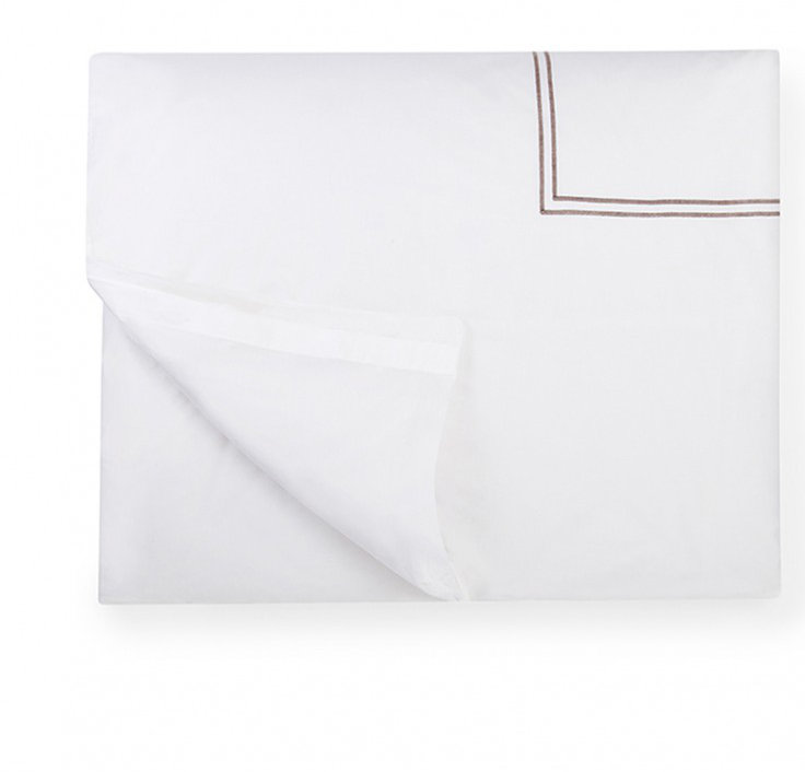 Grande Hotel Duvet Cover, White/Gray, Twin Duvet Cover