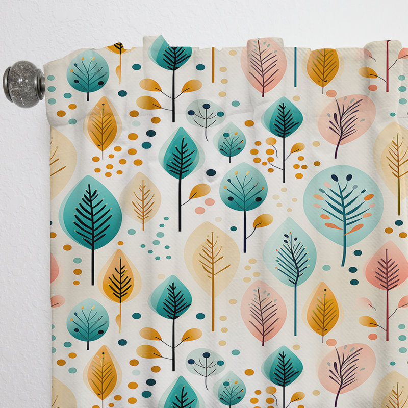 Motif de forêt pastel aux couleurs pastel III - Rideau floral - Rideau floral obscurcissant - 1 panneau, L 52 po x L 120 po