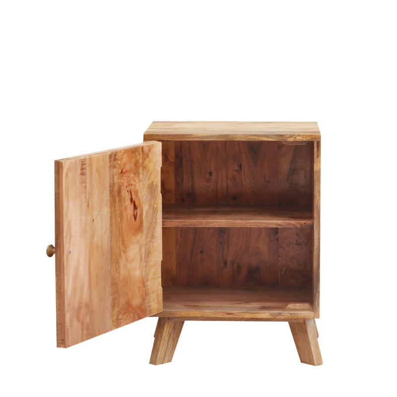 Aldric 45cm W Solid Wood Bedside Table