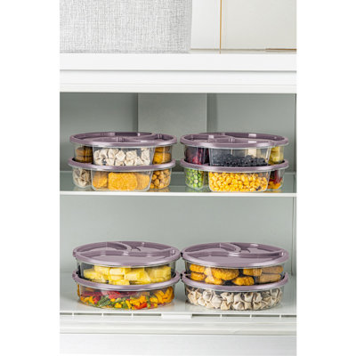Ensemble de 8 boîtes de rangement rose durable (8,3 x 8,3 x 2,0 pouces) | 100% plastique sans BPA, va au lave-vaisselle | Parfait pour organiser la cuisine, la salle de bricolage et plus encore, conception compacte, légère et polyvalente