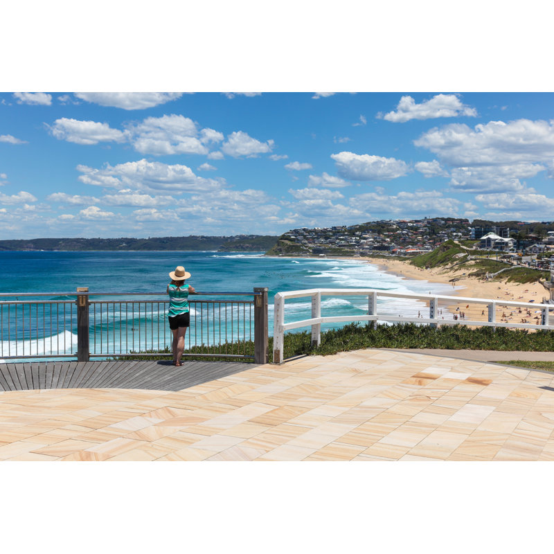 Bar Beach - Newcastle Australia - Woman Enjoying The View by Bjeayes - Wrapped Canvas Print, 30.48cm H x 45.72cm W
