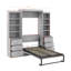 Lit escamotable double avec tablettes et tiroirs