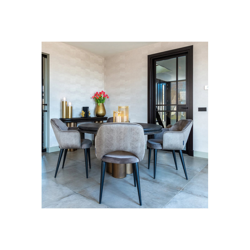 Macaron Oak Round Solid Wood Top Dining Table