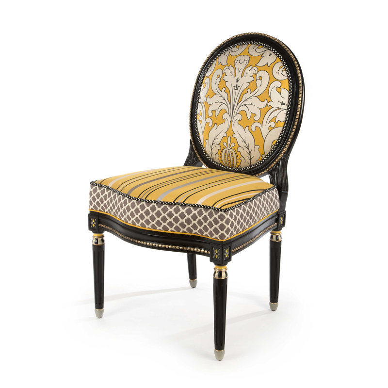 Black Velvet Upholstered Side Chair with Wood Frame