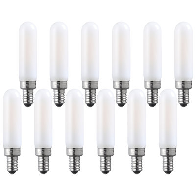 4.5W (25W Eqv.) T6 LED Tubular Light Bulbs, 2700K Frosted Glass, Dimmable Edison Filament Light Bulbs, 400lm, UL Listed, E12 Base