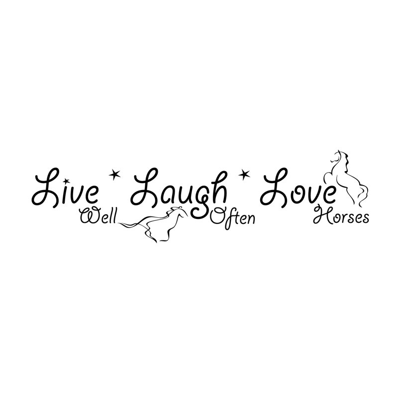 Adhésif décoratif "puits live" , rires souvent, à cheval love, Noir