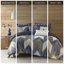 Couette Mini King - Bleu marine, imprimé coton 200 fils, 2 taies d'oreiller assorties, taies d'oreiller carrées vendues séparément, King/Linge de lit