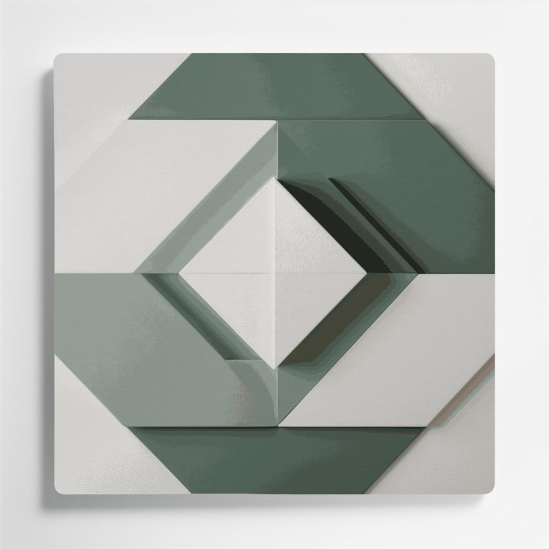 Minimalisme 90, art mural gris en métal, H 12 po x l 12 po