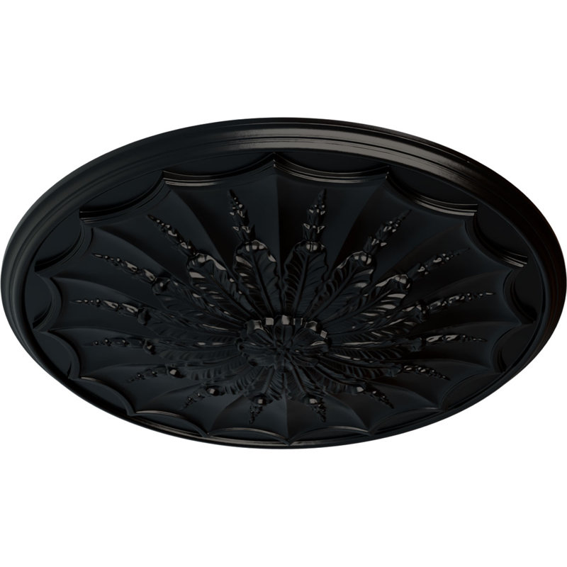 Médaillon de plafond 27 po x 27 1/8 po x P 2 5/8 po, Noir de jais