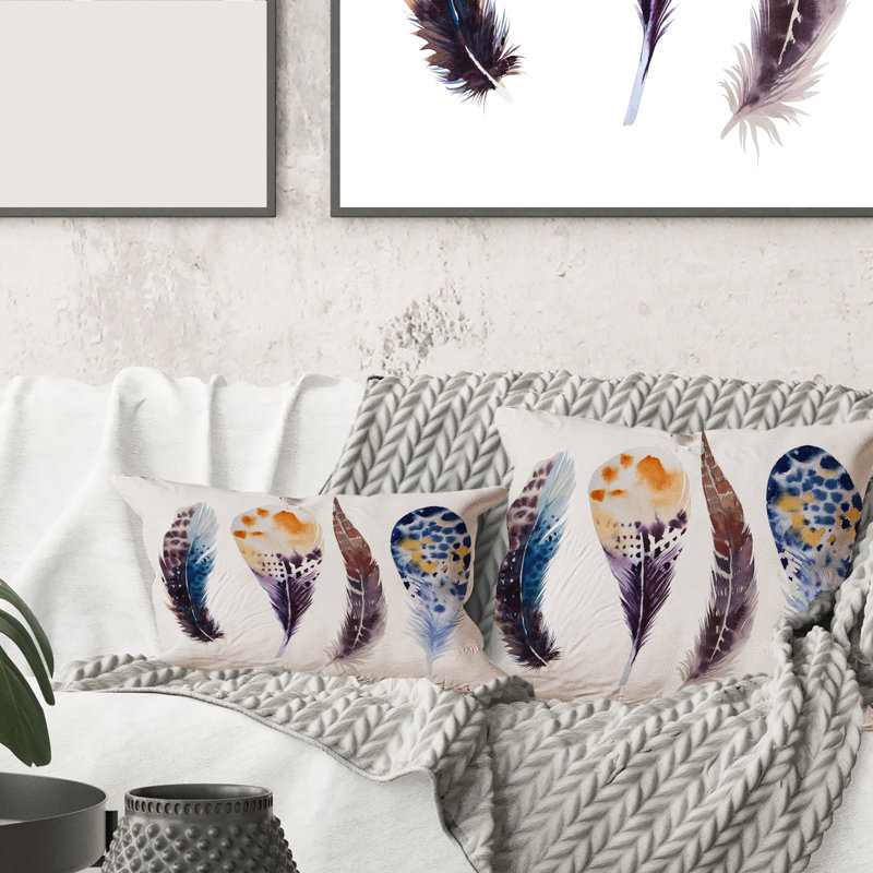 Feather Set VIII Rectangular Pillow Cover & Insert